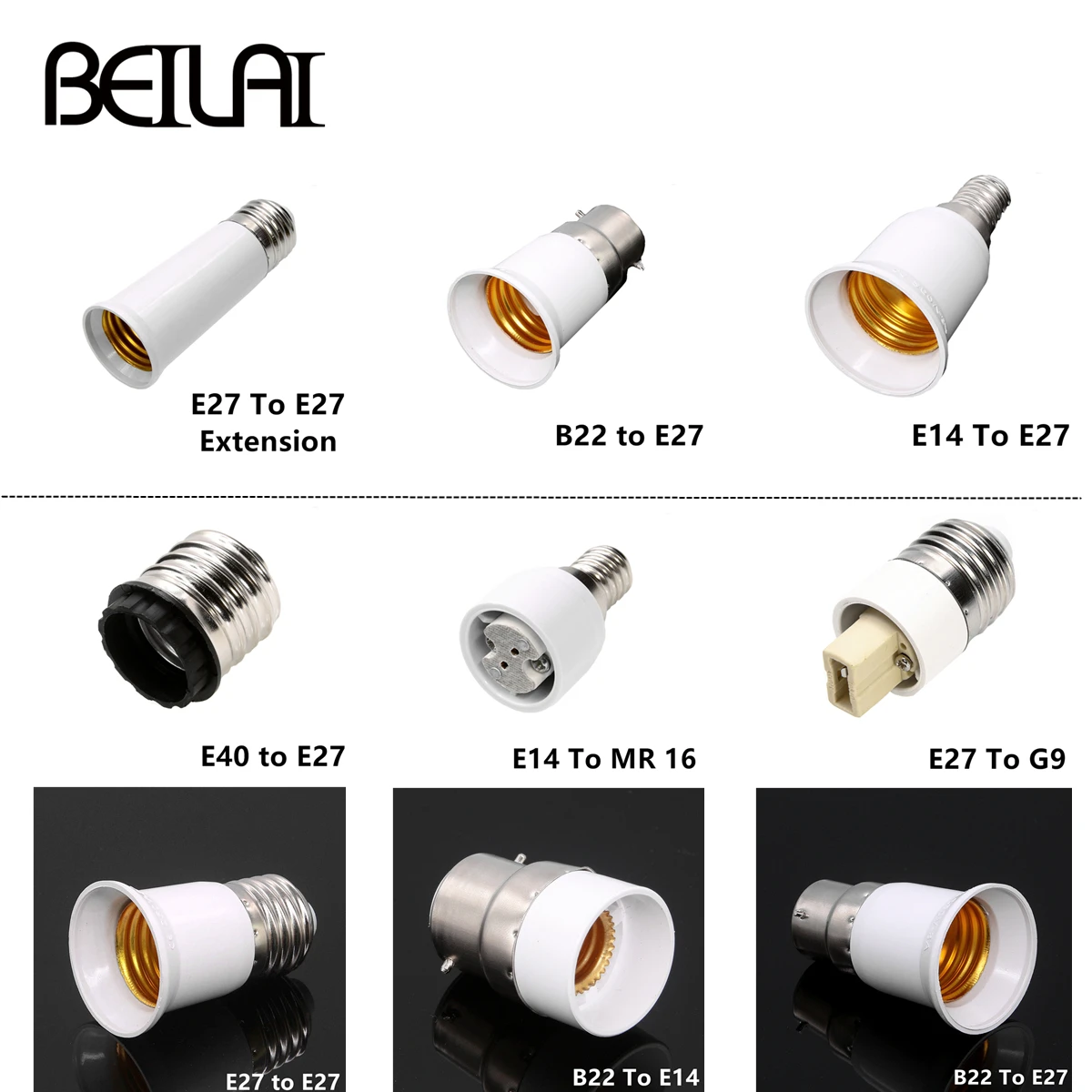 E27 GU10 E14 B22 E12 G9 Bulb Adapter Lamp Converter Holder Extender Light Socket
