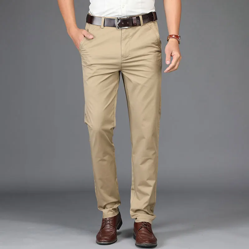 2019 Autumn JEEP Brand Casual Linen Pants Men's Casual Mid Elastic Waist Cotton Pants Fashion Trousers Full Length Straight (15)