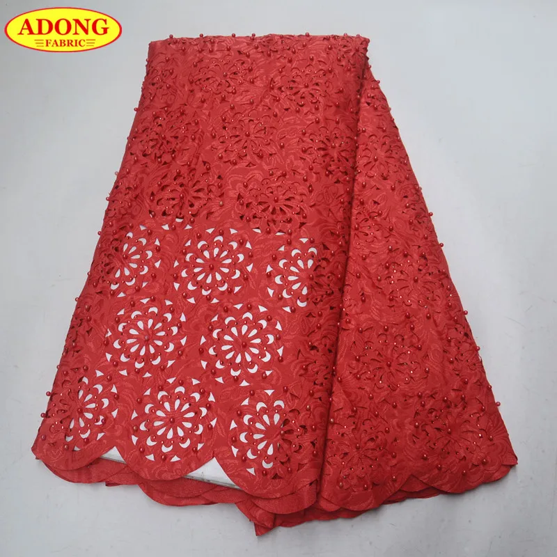

ADONG Latest arrival Jacquard flower burning technology lace fabric popular french lace fabric with stones and beads 5 yards/pcs