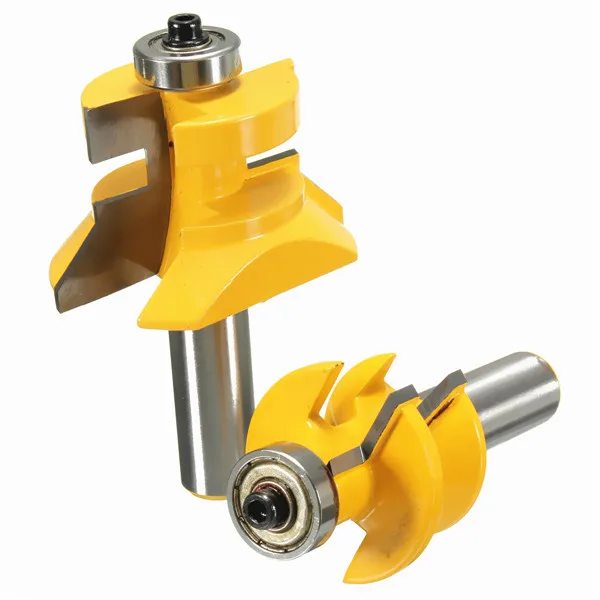 Conjunto de Bits Ferramenta de Perfuração de Madeira Cortador de 45 Roteador Polegada x 3 Combinado Língua & Sulco V-entalhe Graus Kit Handtools 2 Pçs 1 –