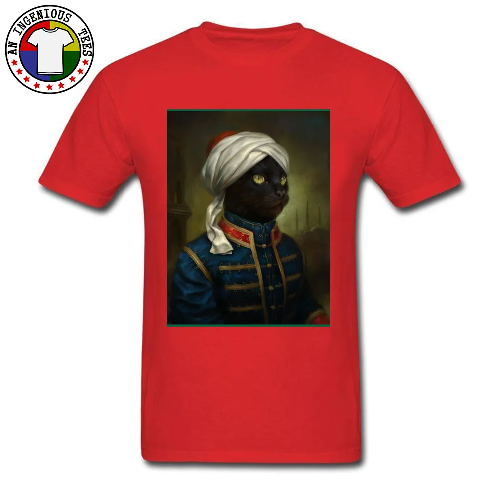 Design Funny Father Day All Cotton Crewneck Male Tops & Tees Street Sweatshirts Slim Fit Short Sleeve T-shirts The Hermitage Court Moor Cat 12076 red