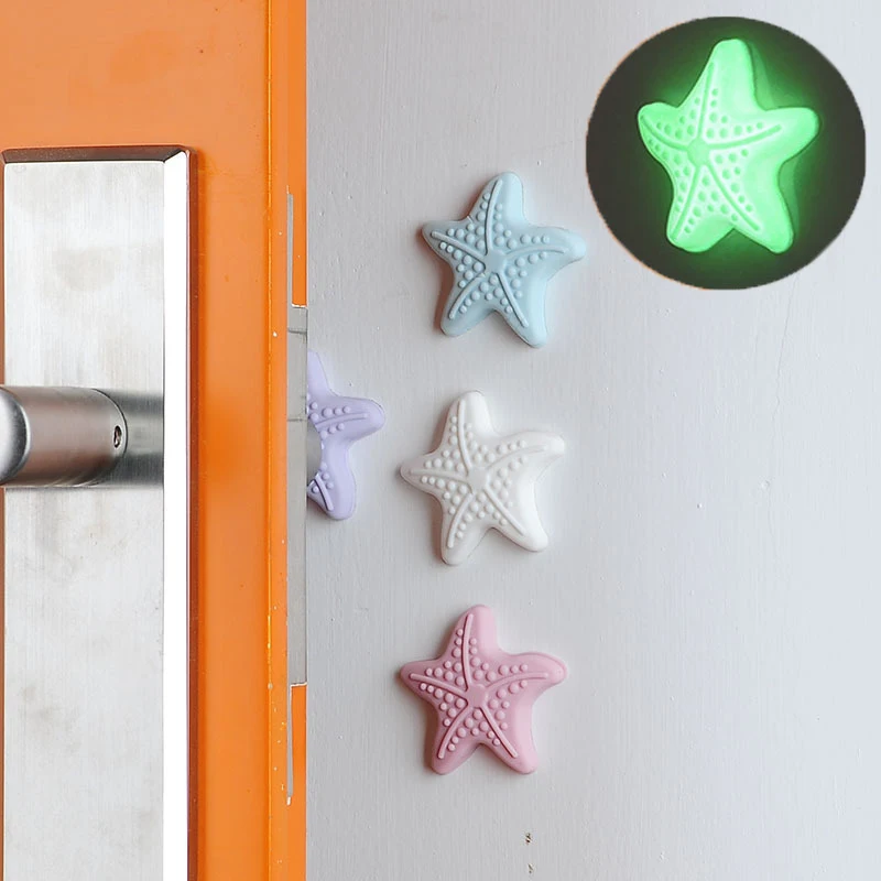 

1Pc luminous Rubber Handle Door Lock Protective Pad Home Decor Thickening Mute Fenders Door Wall Stick Modelling 29
