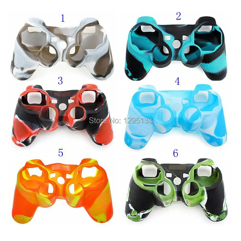 50 шт./лот оптовая продажа камуфляжный силиконовый резиновый чехол для PS3 Playstation 3
