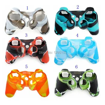 

50pcs/lot Wholesale Camouflage Silicone Rubber Skin Cover for PS3 Playstation 3 Wireless Controller Dualshock 3