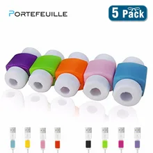 PORTEFEUILLE 5 шт. USB кабель протектор Saver Наушники Шнур защиты провода крышка данных зарядное устройство линии защитный рукав для iphone 7