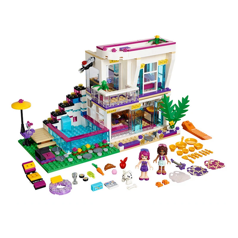 

compatible legoings Friends 41135 Girl Series 644pcs Building Blocks kids toys Livi's POP Star House Designer birthday gifts