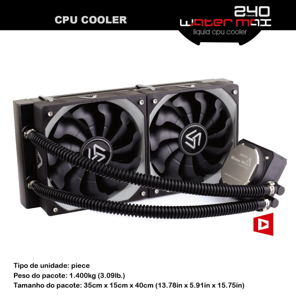 ALSEYE Water Cooling CPU Cooler TDP 320W Processor Cooler Dual PWM