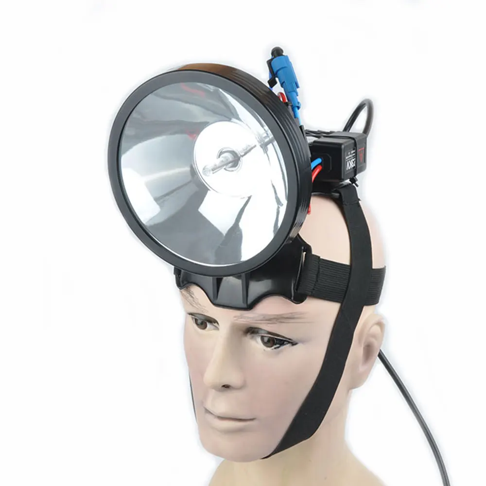 

Superbright 12V Headlamp 100W Xenon Headlight External DC Power Fast Starting Hunting Fishing Lamp Searchlight