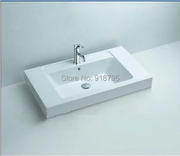 

Rectangular Matt Solid Surface Stone Counter Top Wash Pan Croakroom Corain Wasbasin RS3803-408