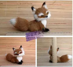 Милый маленький Simulaiton лисы игрушка Brown Fox кукла украшение кукла игрушка в подарок около 13*5*11 см 2112