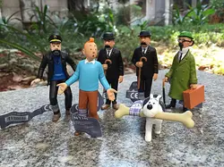 6 шт./лот, Приключения из Tintin профессор Dupont milou капитана хэддока 3 ''ПВХ фигурку коллекций