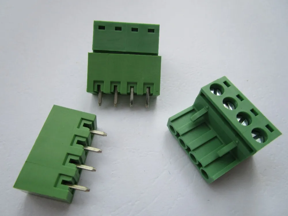 120 шт. Закрыть прямой 4 pin/шаг пути 5,08 мм винтовой клеммный блок соединитель зеленый цвет подключаемый тип с прямым контактом