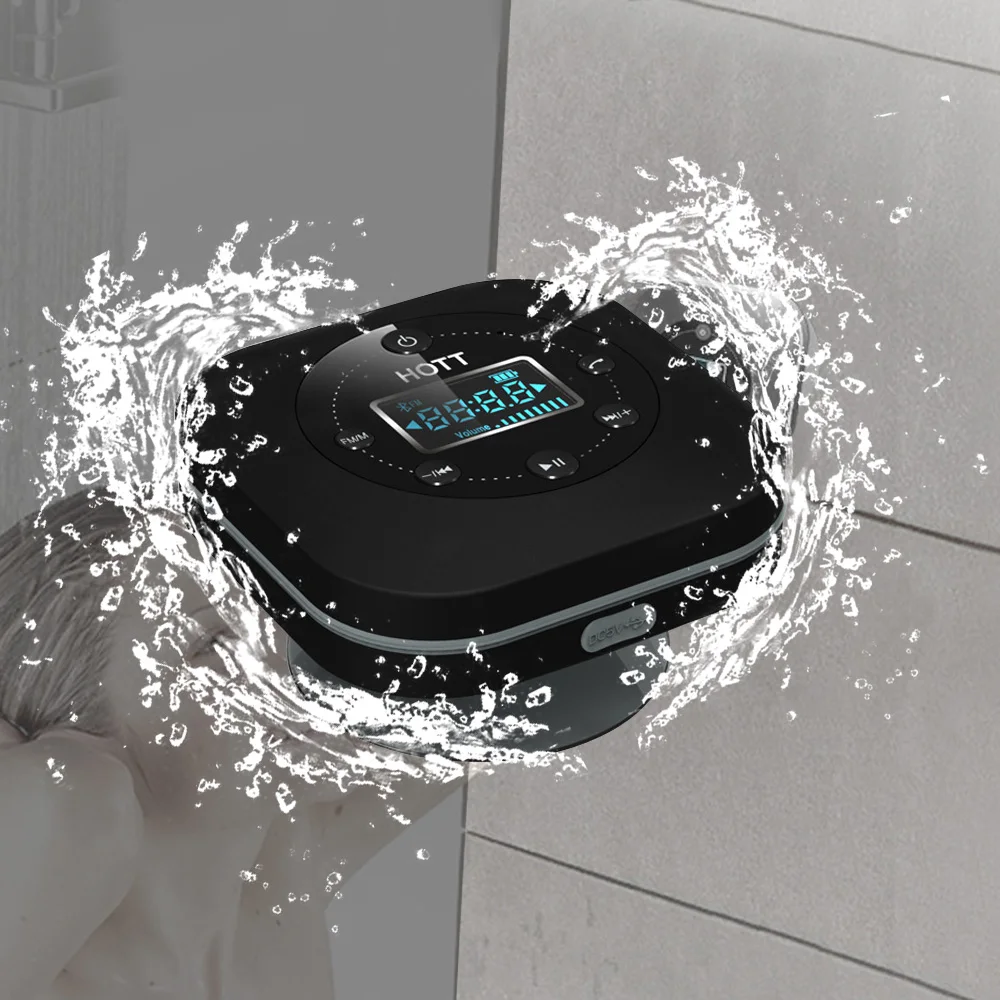 

Portable Bathroom Waterproof FM Radio Bluetooth Speaker Wireless Speaker LCD Screen Stereo Music Surround HIFI Suction Speakers