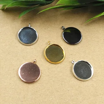 

Multi-color Round Pendant Setting Blank Resin Cabochon Bases Tray Bezel with Loop 10mm 12mm 14mm 16mm 18mm 20mm for DIY Findings