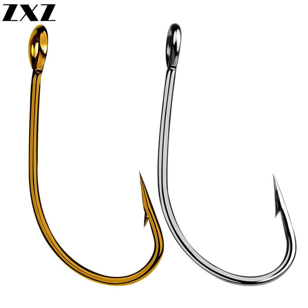 

200pcs Fly Naked Hook Carp Fishing Hooks High Carbon Steel Fishhooks Gold Black Barbed Curve Shank Gripper Style Sharp for Bait