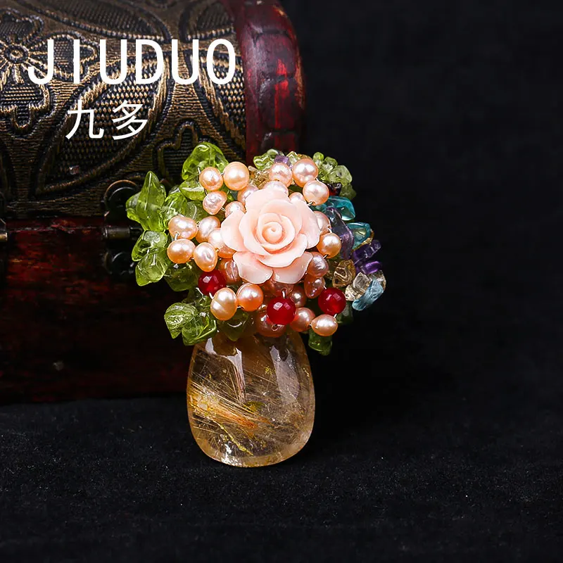 

Hot natural pearl flower inlaid natural pearls, brooches pendants dual-use, exquisite workmanship elegant fashion use special