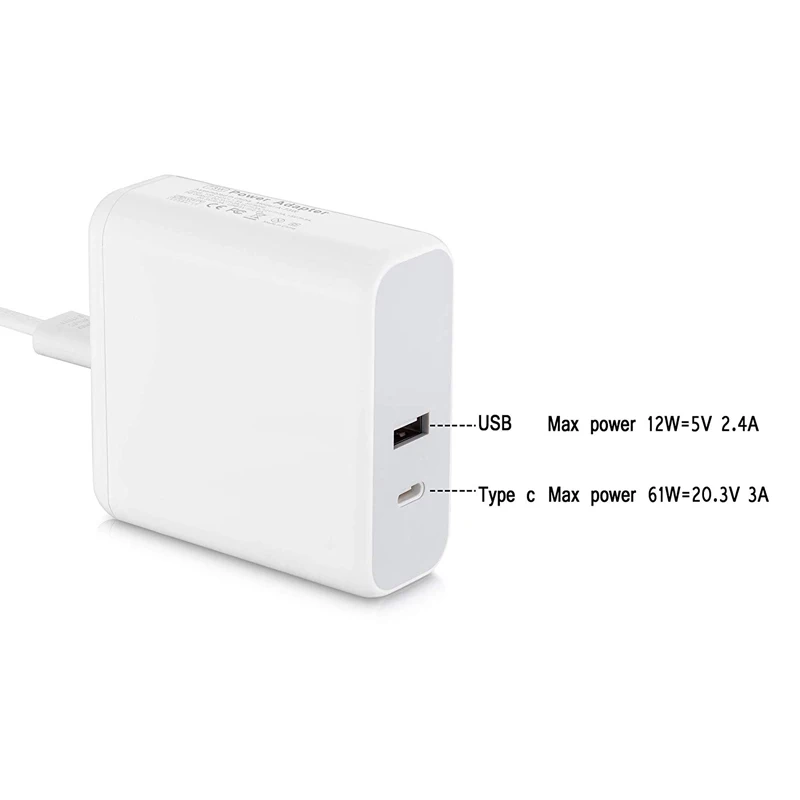 73 Вт USB-C PD зарядное устройство 5 в 9 в 12 В 15 в 20,3 в 3A 61 Вт 45 Вт 18 Вт Тип C адаптер для ноутбука Macbook Air Pro для DELL XPS 12 Xiaomi