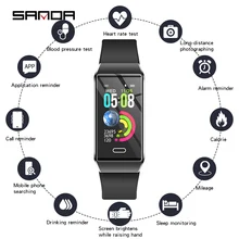 Luxury Silicone Smart Watch Women Bluetooth Heart Rate Monitor Blood Pressure Fitness Tracker Ladies Smartwatch For IOS Android