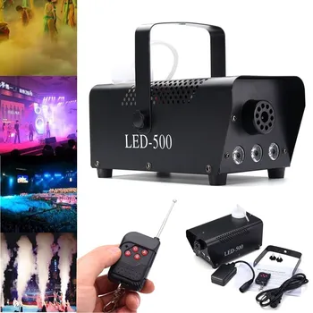 

AC110V-230V Wireless control LED 500W Fog Smoke Machine Remote RGB color Smoke ejector LED DJ Party Light Smoke Thrower