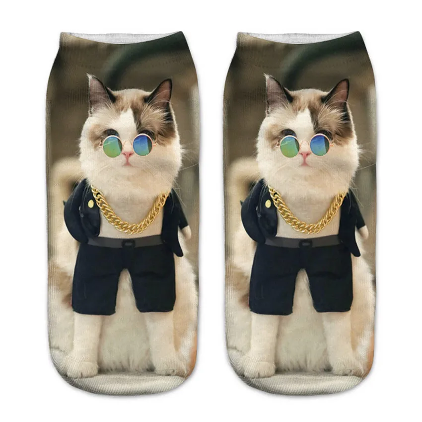 

New Emoji Children Cat Art Happy Socks Hot Sale 3d Printed Teenagers Girls Boys Socks Happy Low Ankle Short Sport Cotton Socks