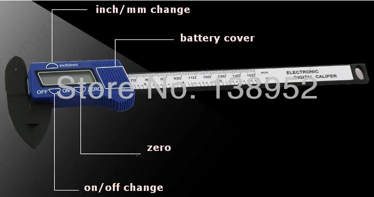 Высокое качество! 0-150 мм/" карбоновый цифровой суппорт, штангенциркуль, пластиковый суппорт микрометр! 5 шт./лот