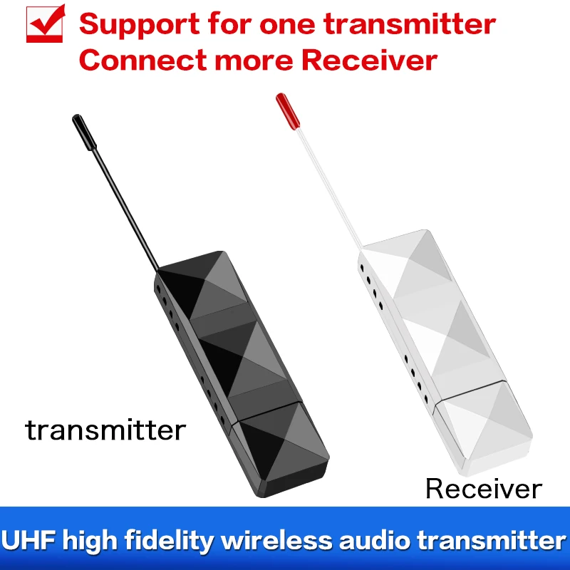 Беспроводной аудиопередатчик EarRise UHF Hi Fi приемник с 3 5 аудиокабелями для
