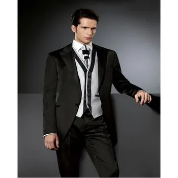 

2017 slim smoking Black Men Suits With Mix And Macth Vest Elegant Bridegroom Wedding mens Formal Prom Suits Jacket+Pants+Vest