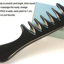 Негабаритных зубной паз Волос Кисточки черный рог буйвола утолщение Широкие зубы грубой массаж головы гребень большая ручка волосы кудри SY26D5