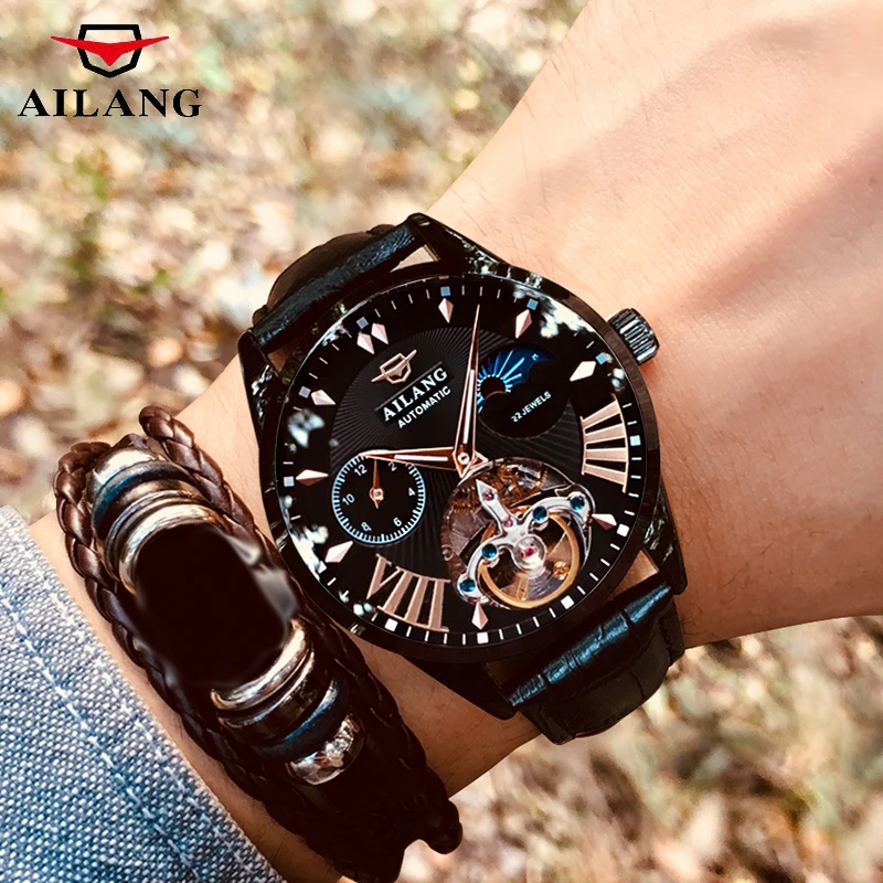 

AILANG 2019 clock men's/mens watches top brand luxury automatic/mechanical/luxury watch men gold tourbillon mens reloj hombre