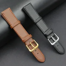 Correa de reloj de piel sintética para hombre y mujer, accesorios masculinos, negro, marrón, 12mm, 14mm, 16mm, 18mm, 20mm, 22mm, 24mm