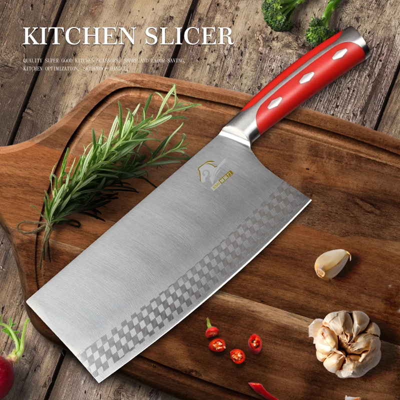 

Professional Chinese Cleaver Knife Kitchen High Carbon Steel Meat Knives Slicing 8 inch Cooking Tool Knives Kitchen Accessories
