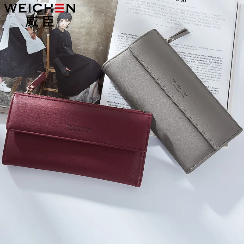 WEICHEN-billeteras de gran capacidad cremallera para mujer, monedero de bolsillo para teléfono móvil, tarjetero, monedero largo de marca - AliExpress Maletas y bolsas