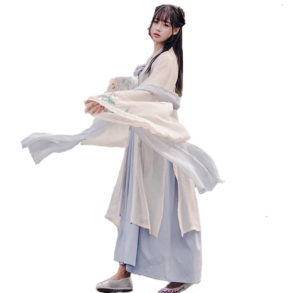 

Cosplay Ancient style Pure and fresh Quietly elegant Ru skirt Wide sleeve improved hanfu Cos Clothes