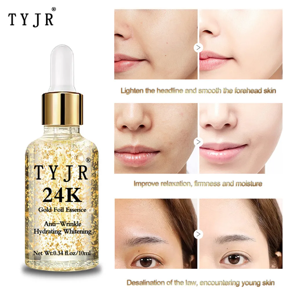 

face serum Gold Polypeptide Liquid Serum Anti-aging Moisture Whitening VC Essence Oil 10ml the ordinary acido hialuronico #y2