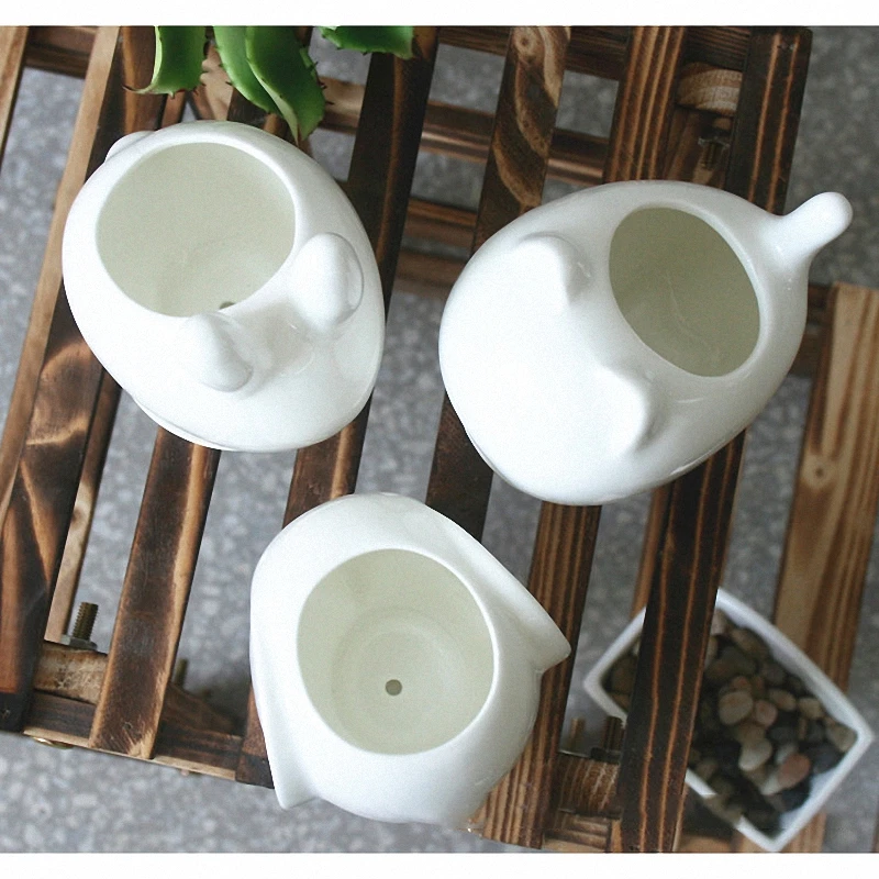 1 шт. керамический мини плантатор в виде кролика тигра|ceramic planter|white ceramic plantersplanters for