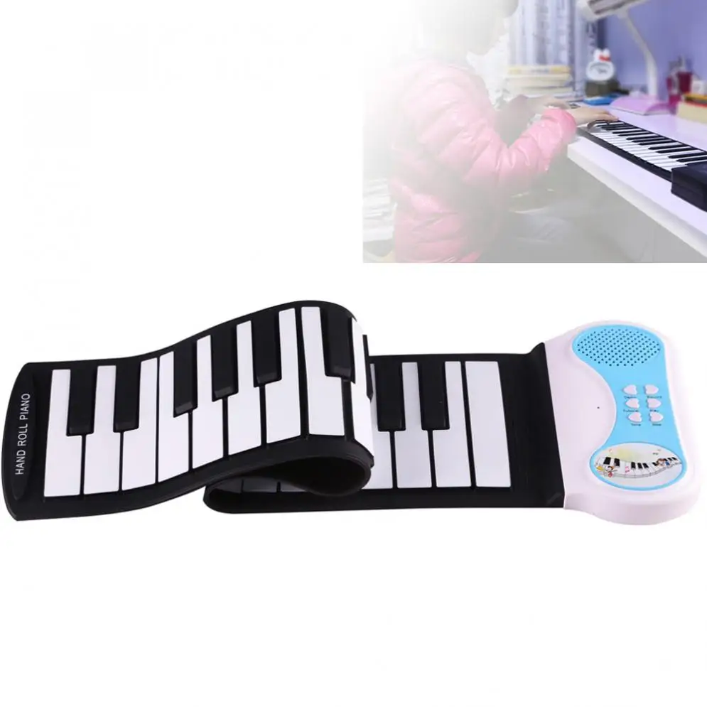 

37 Keys Flexible Hand Roll Up Piano Electronic Keyboard Organ Enlightenment Music Gift for Children Students Music Performance