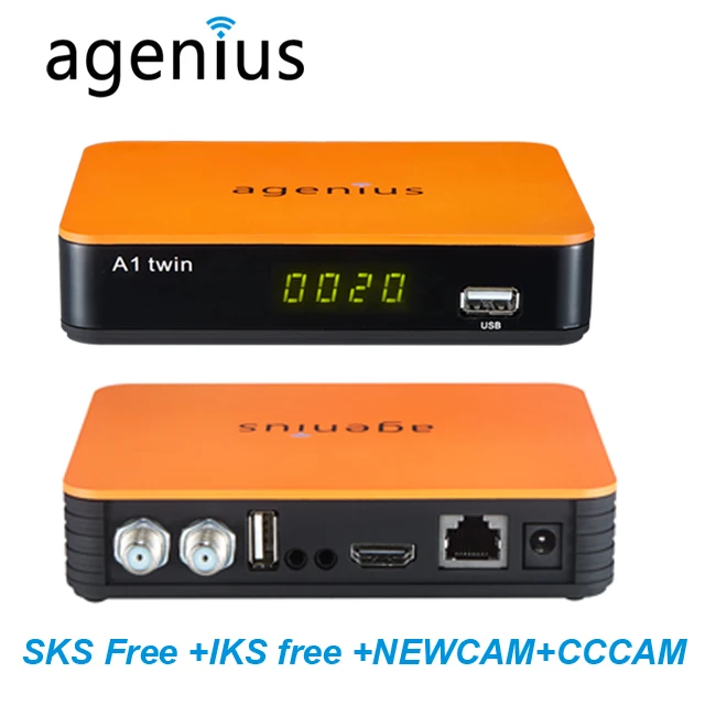

Free shipping cost new Twin Tuner IKS SKS ACM H.265 Agenius A1 twin Satellite Receiver +VOD+IPTV +USB WIFI for South America