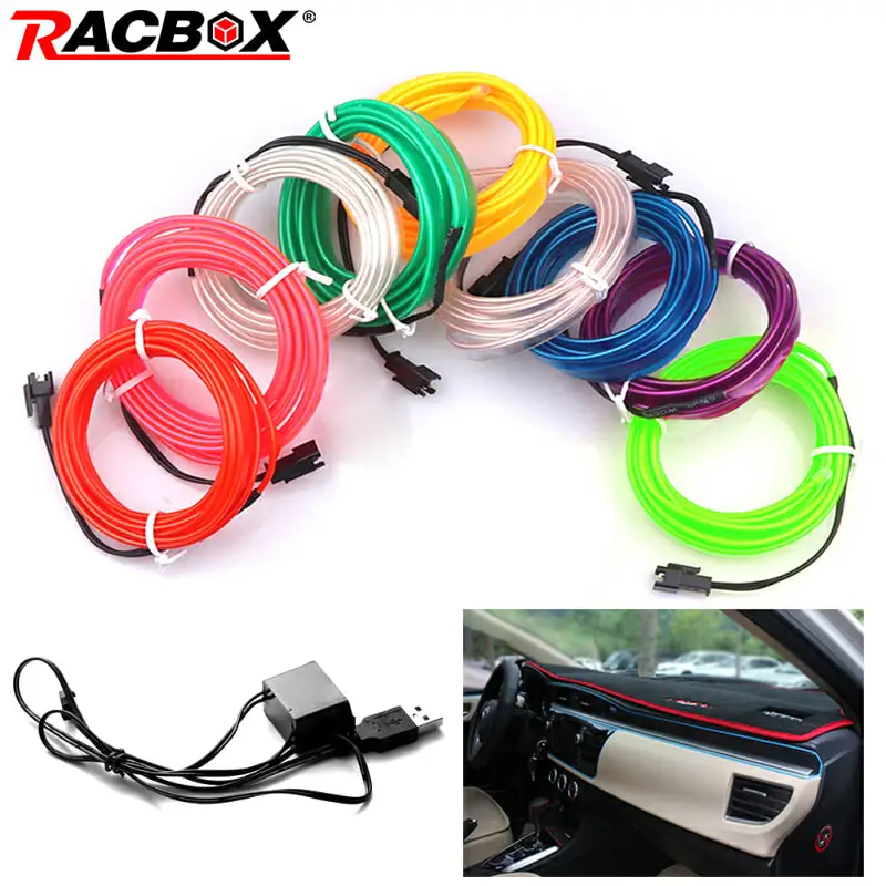 Racbox 1 м 2 3 5 Светодиодная лента EL холодная линия гибкий неоновый свет