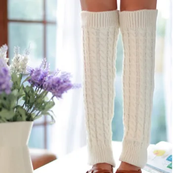 

Leg Warmers for Women Sprong Autumn new Warm polainas Knitted Girl's Solid Casual Loose Crochet Long Socks wholesale 10 Colors