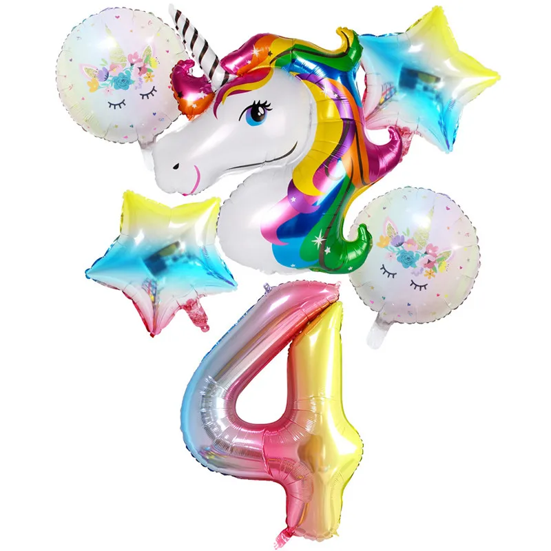 Taoqueen hat cartoon Unicorn Party Balloons Birthday Party Balloons Package Full Moon Birthday Decoration Girls Children's Party