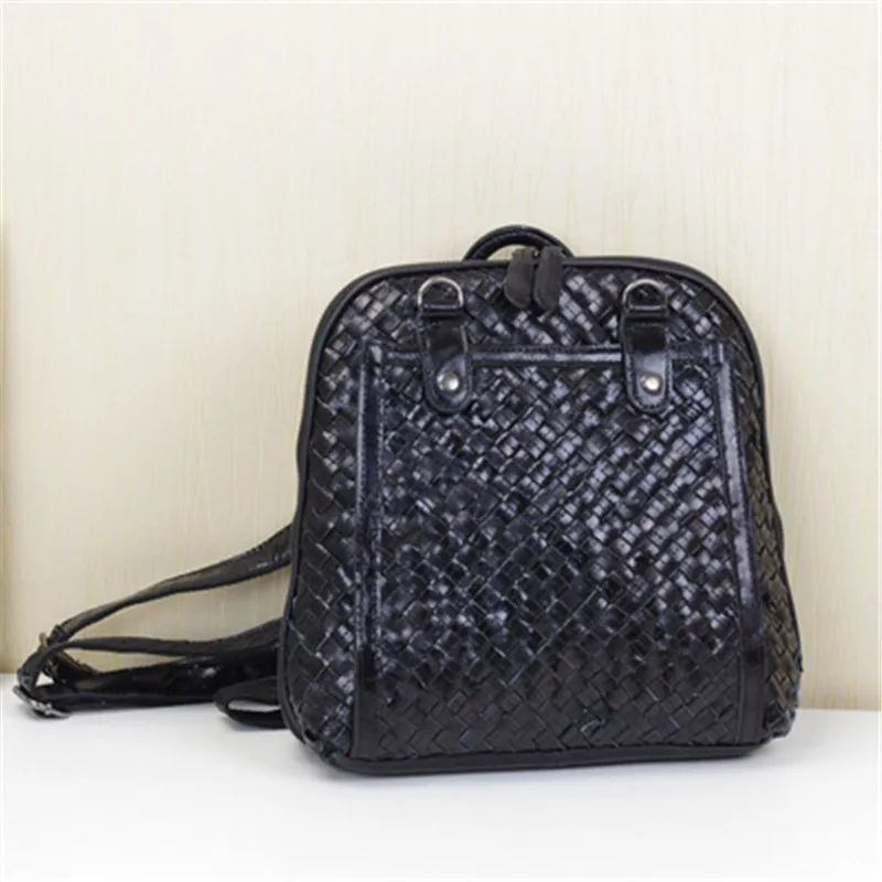 Caerlif, женские рюкзаки из натуральной кожи, школьная сумка для подростков, черный женский рюкзак, дорожная сумка, Mochila Feminina - Цвет: black