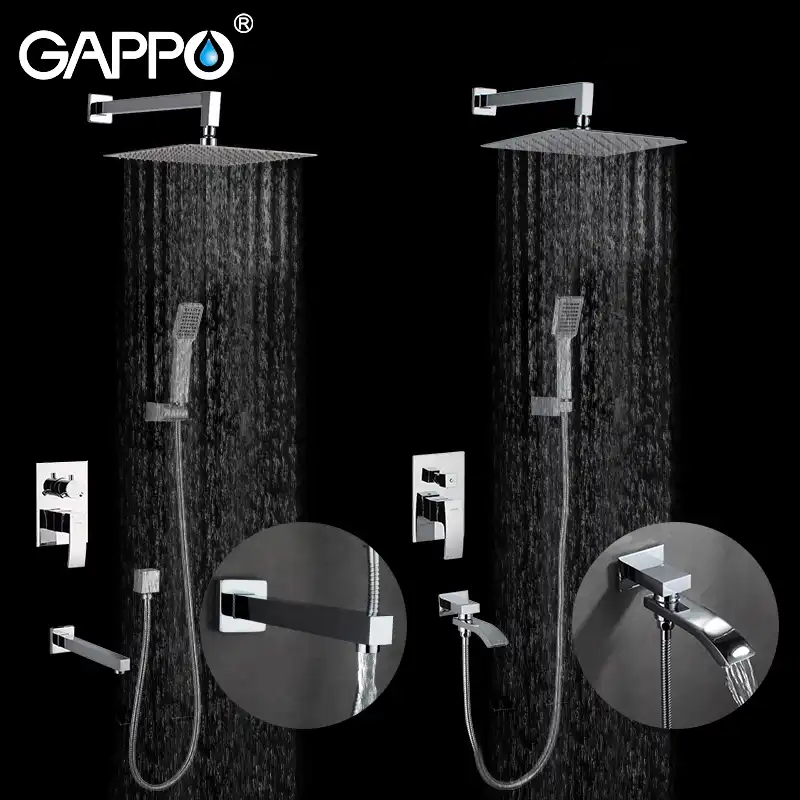GAPPO Wall bathroom <b>shower faucet</b> brass set <b>rainfall</b> shower mixer ...