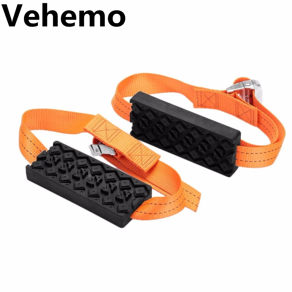 

Vehemo 2PCS Car Snow Chains Anti-Skid Universal Rubber Nylon Snow Mud Chain Saloon Car Tire Emergency Anti Skid Strap