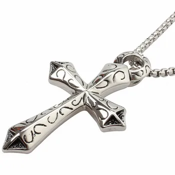 

Crucifix Pendant Stainless Steel Necklace Collares Largos Men's Jewelry Gift for Christmas Day Thanksgiving gifts New Arrivals