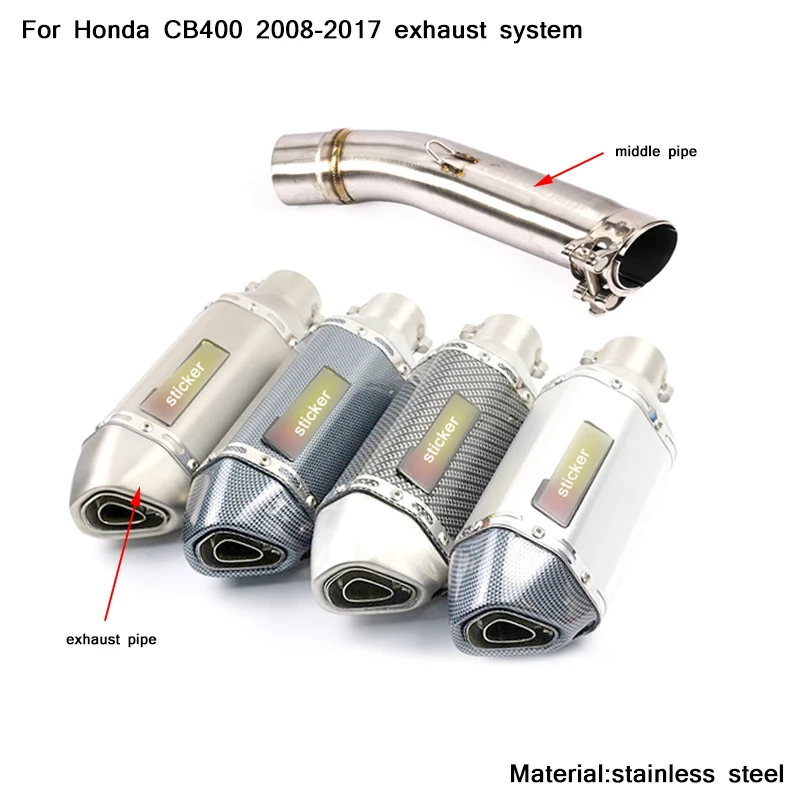 

Motorcycle Middle Link Pipe With 51mm Silencer System Silp on for Honda CB400 2008 2009 2010 2011 2012 2013 2014 2015 2016 2017