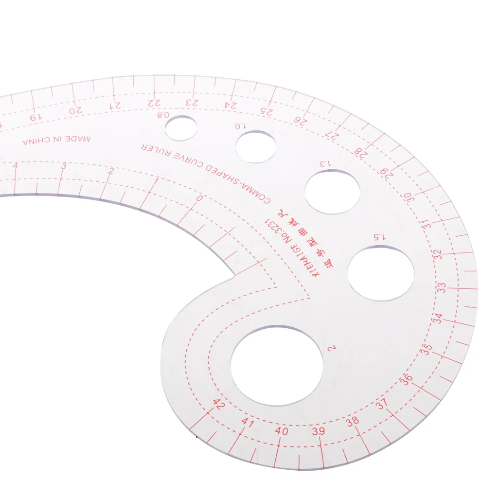 

Hard Plastic Comma Shaped French Curve Ruler Sewing Tools by Garment Sewing Supplies Multi functional Grading Scale