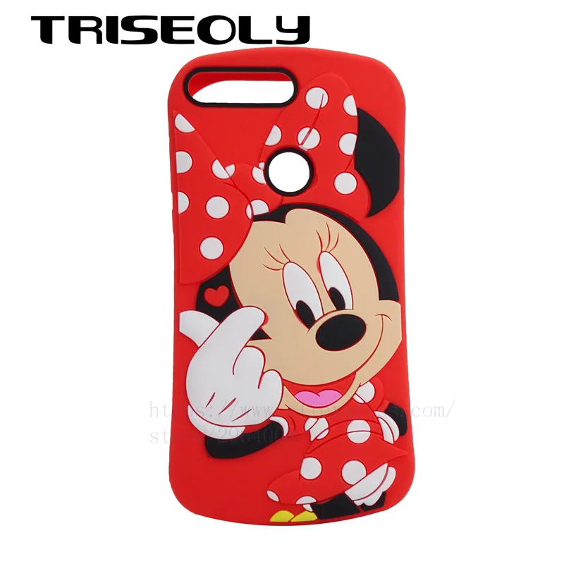TRISEOLY для Huawei Y7 Prime 2018 чехол 3D мультфильм мышь силиконовый 2018/Y7 Pro Funda Honor 7C 5