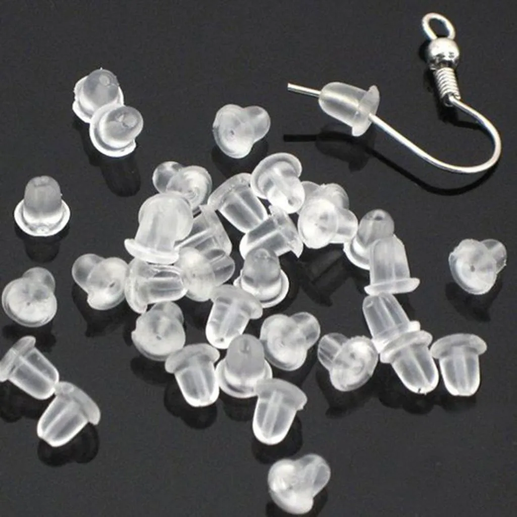 

500Pcs Clear Earring Backs Safety Rubber Bullet Earring Clutch Hypoallergenic For Women Jewelry brincos bijoux