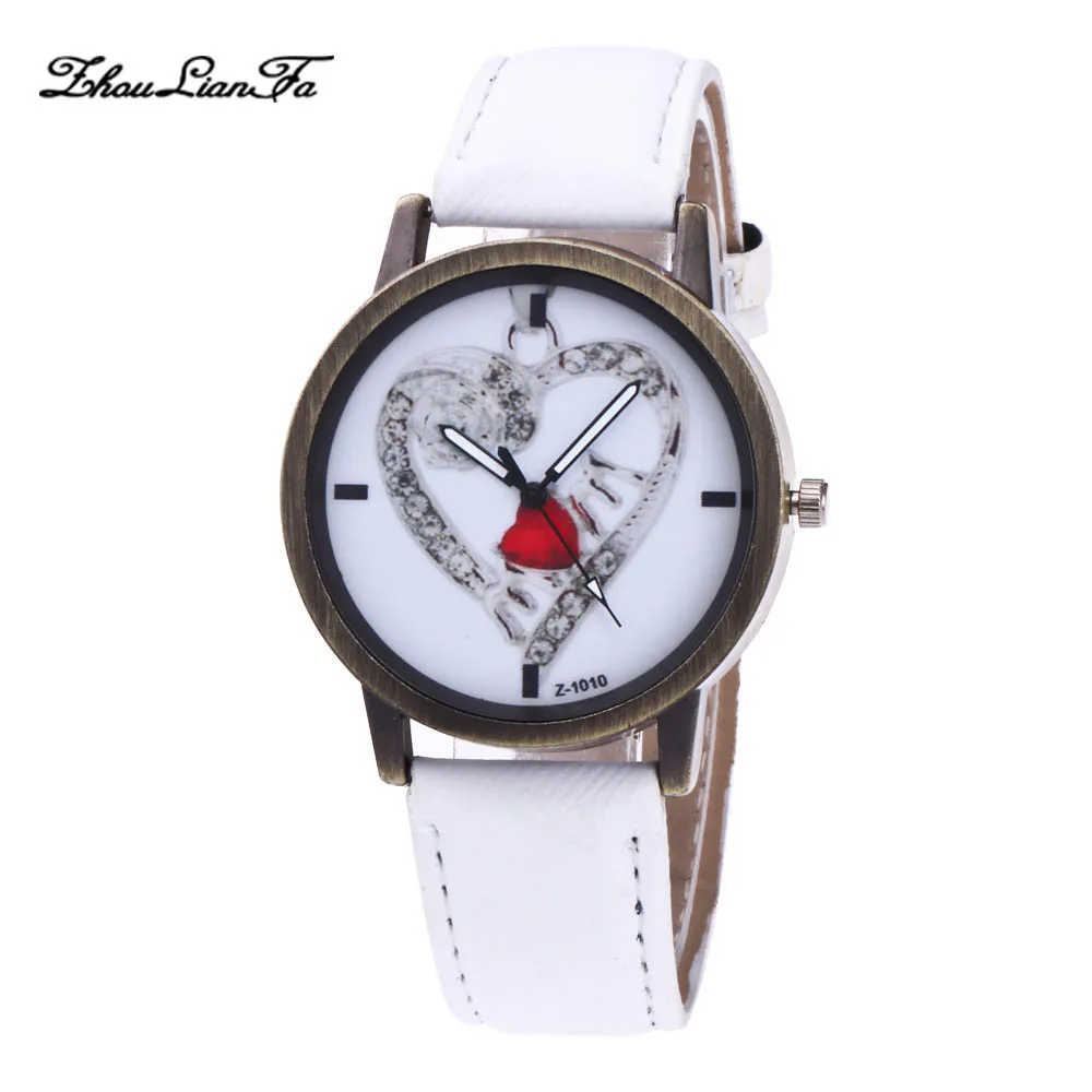 Zhoulianfa Brand Women's Watch Fashion Casual Leather Heart pattern Analog Quartz Round Watch Wristwatch For Female Gift Zhoulianfa Brand Women's Watch Fashion Casual Leather Heart pattern Analog Quartz Round Watch Wristwatch For Female Gift