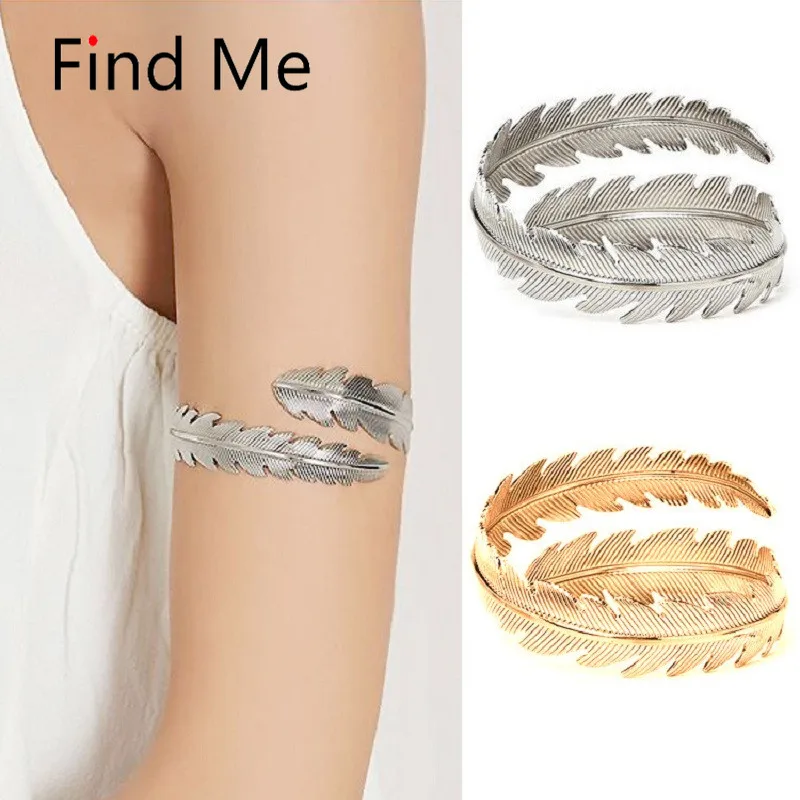 

Find Me 2019 new brand fashion Vintage ethnic Curved Cuff Bracelet punk boho Statement leaves bracelet bangle for women Jewelry